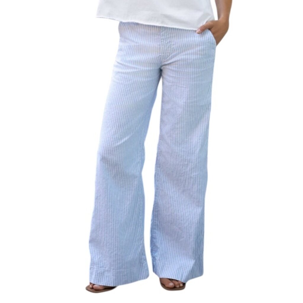 Frank & Eileen West Village - NYC Trouser Blue, White Stripe