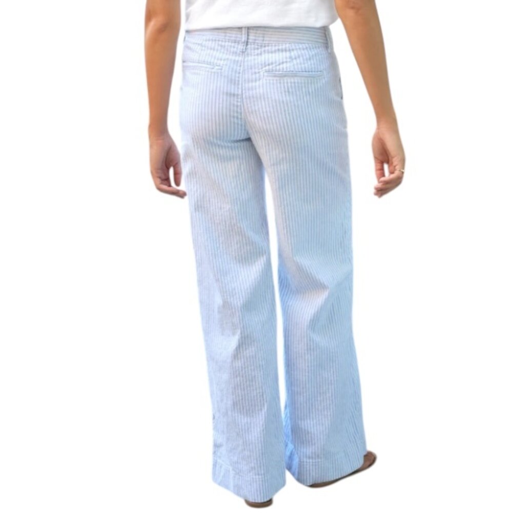 Frank & Eileen West Village - NYC Trouser Blue, White Stripe