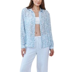 CLASSIC BUTTON DOWN SHIRT-BLUE DITSY FLRL PRNT