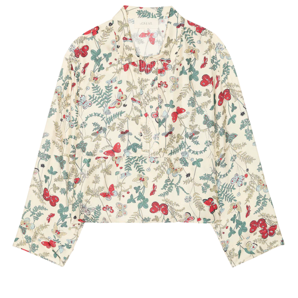 The Great The Meadow Henley Top 100% SILK