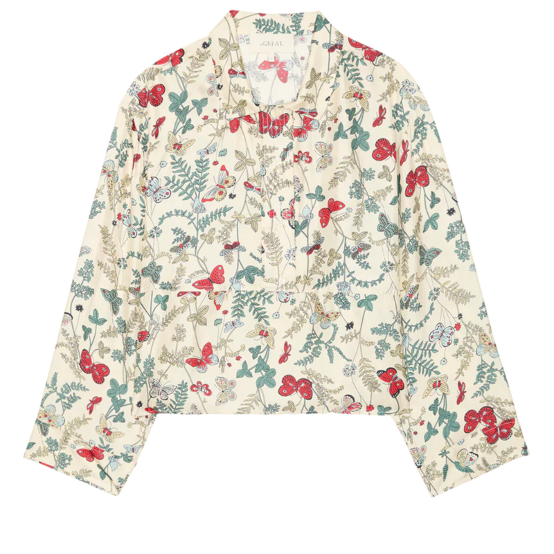 The Great The Meadow Henley Top 100% SILK