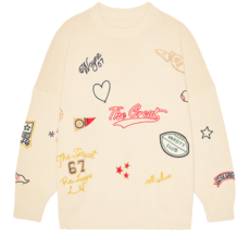 The Great The Embroidered Oversize Crew Pullover