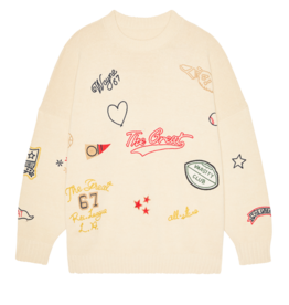 The Great The Embroidered Oversize Crew Pullover