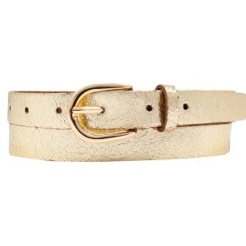 Eva 490 Gold   Women's Metallic Leather Belt