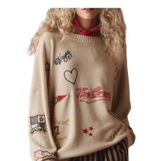 The Great The Embroidered Oversize Crew Pullover
