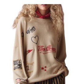 The Great The Embroidered Oversize Crew Pullover