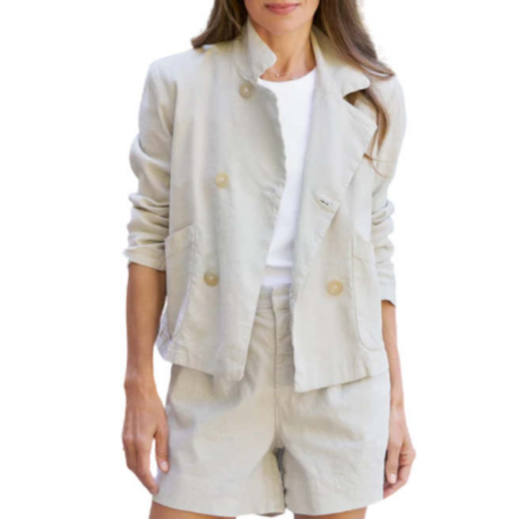 Frank & Eileen Cropped English Peacoat Cement