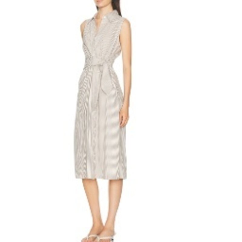 FAVORITE DAUGHTER THE GOOD BEHAVIOR DRESS SOFT TAUPE STRIPE