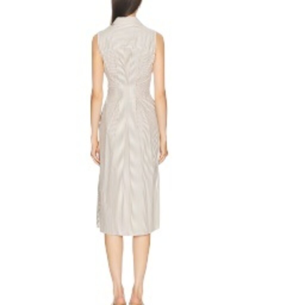 FAVORITE DAUGHTER THE GOOD BEHAVIOR DRESS SOFT TAUPE STRIPE