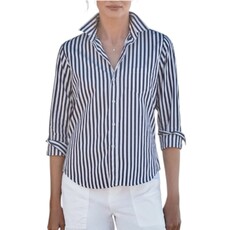Frank & Eileen Tailored Button Up Shirt Blue White Stripe