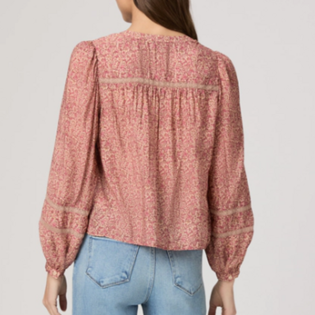 Paige CALGARY BLOUSE / PINK MULTI  SILK BLOUSE