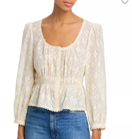 Paige JAY BLOUSE / ANTIQUE WHITE WOVEN SILK BLOUSE