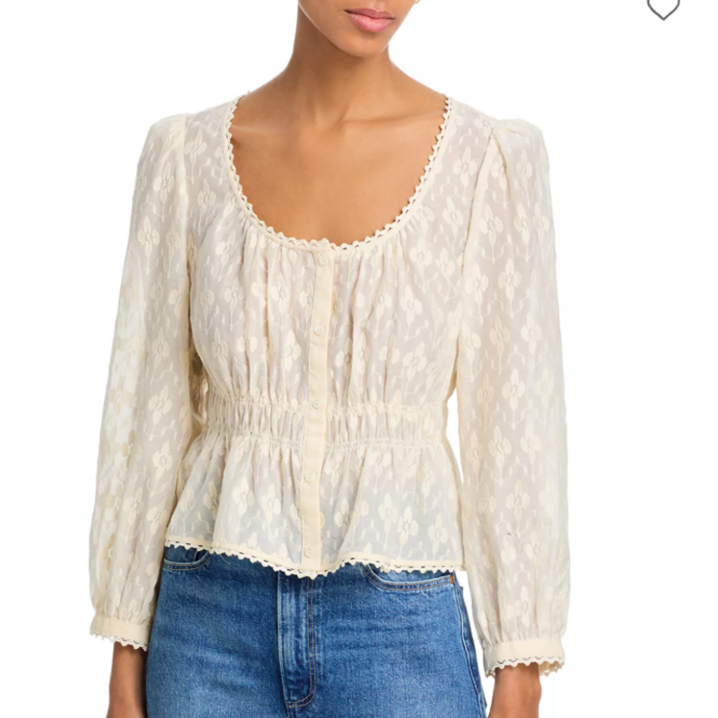 Paige JAY BLOUSE / ANTIQUE WHITE WOVEN SILK BLOUSE
