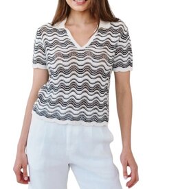 SHORT SLEEVE COLLAR SWEATER-MOONLIT W