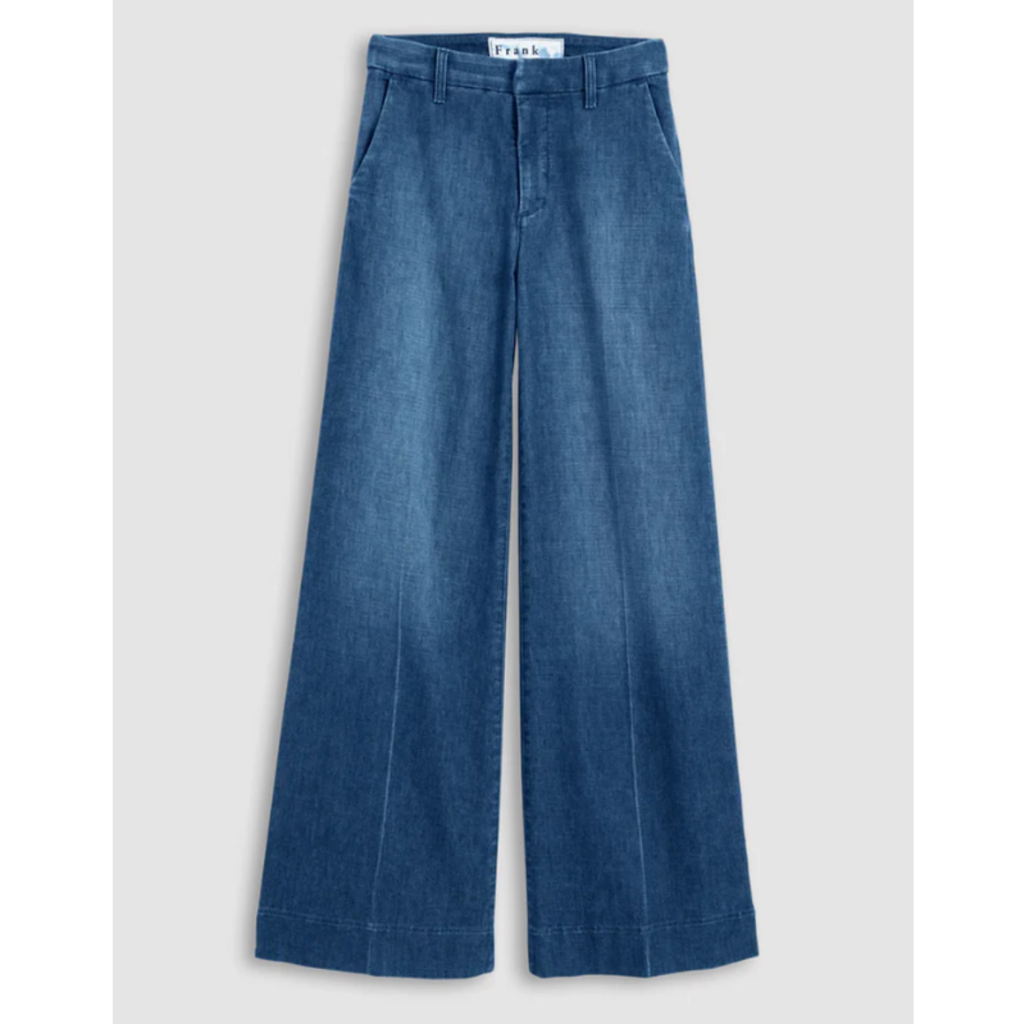 Frank & Eileen WEST VILLAGE The Italian Wide Leg Chino Washed Blue