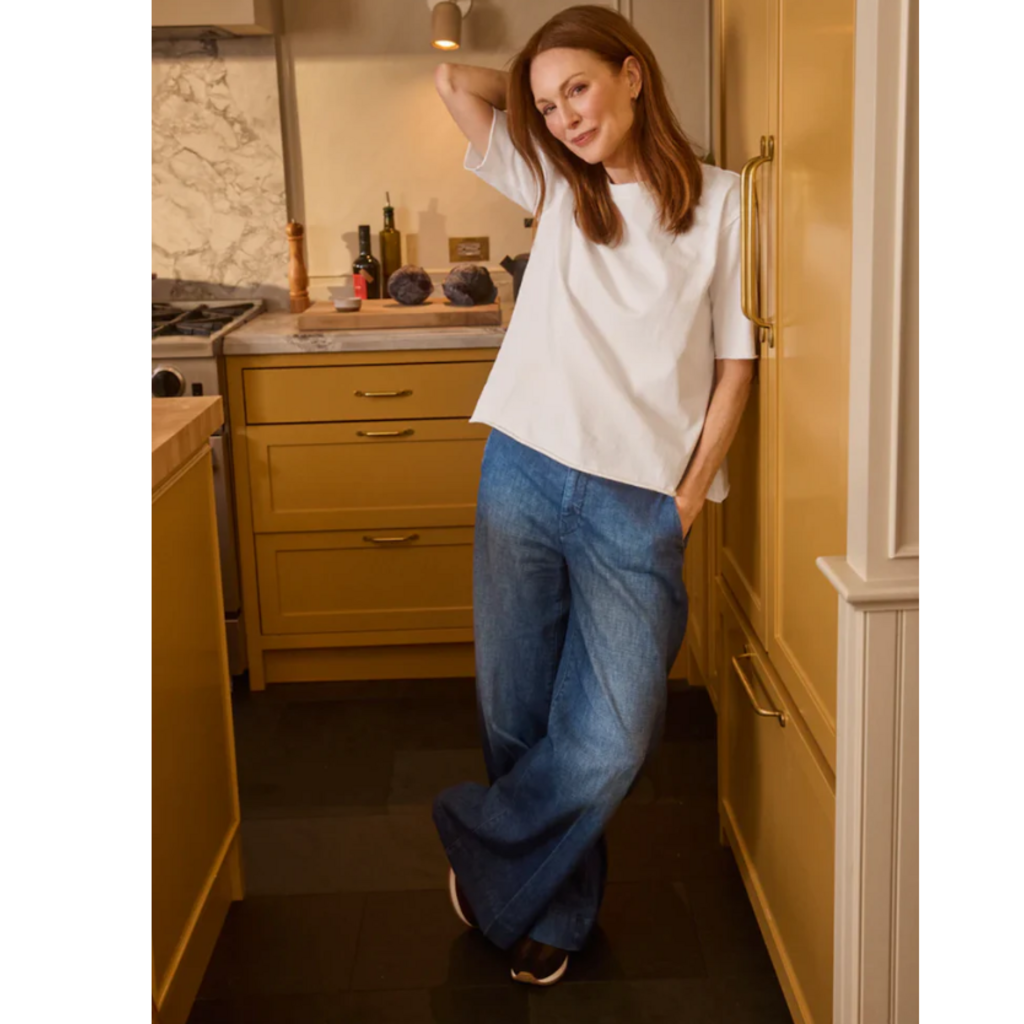 Frank & Eileen WEST VILLAGE The Italian Wide Leg Chino Washed Blue