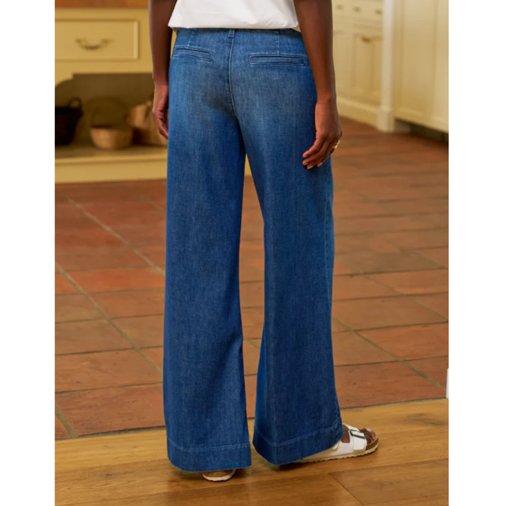 Frank & Eileen WEST VILLAGE The Italian Wide Leg Chino Washed Blue