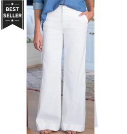 Frank & Eileen West Village - NYC Trouser WHITE PREFORMANCE LINEN