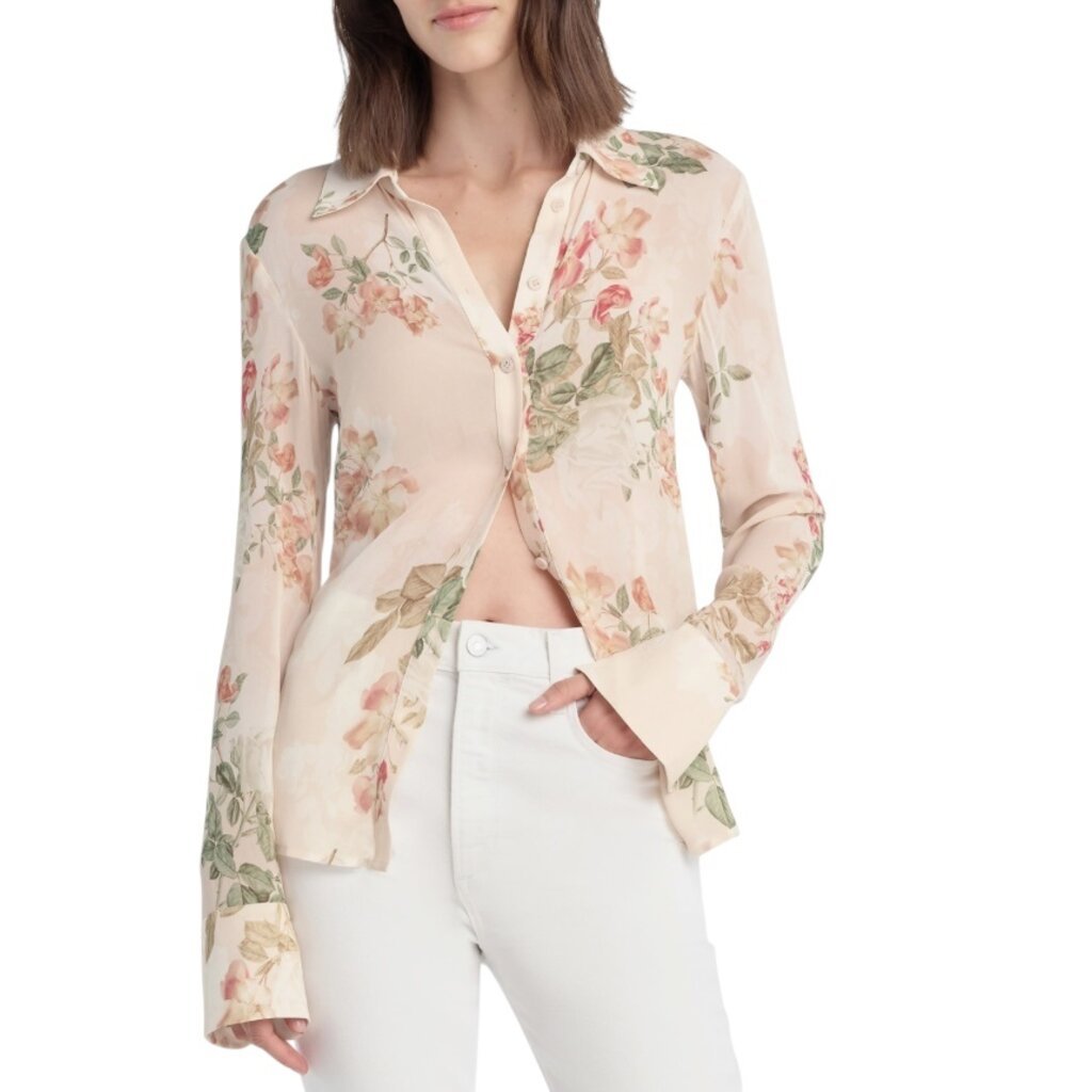 FAVORITE DAUGHTER THE BAILEY BLOUSE LIGHT PEACH ROSE