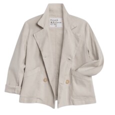 Frank & Eileen Cropped English Peacoat Cement