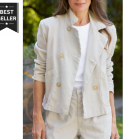 Frank & Eileen Cropped English Peacoat Cement