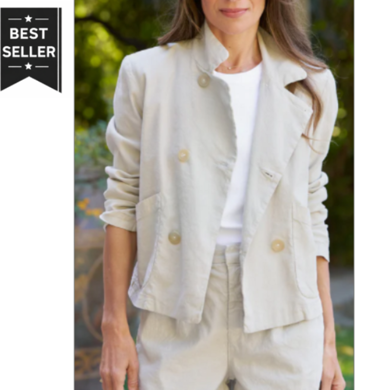 Frank & Eileen Cropped English Peacoat Cement