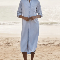 Frank & Eileen Maxi Shirtdress Pool Water Blue
