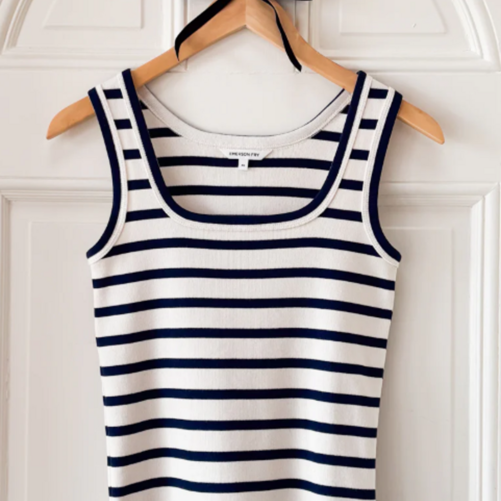Emerson Fry Layering Tank 2 - Navy Stripe
