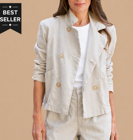 Frank & Eileen Cropped English Peacoat Cement