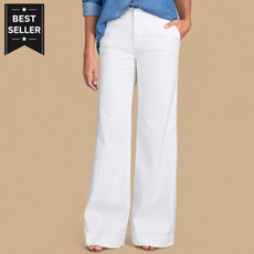 Frank & Eileen West Village - NYC Trouser WHITE PREFORMANCE LINEN