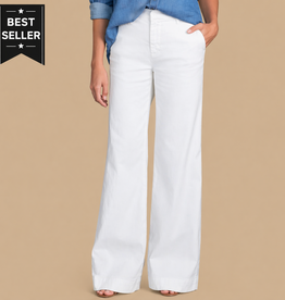 Frank & Eileen West Village - NYC Trouser WHITE PREFORMANCE LINEN