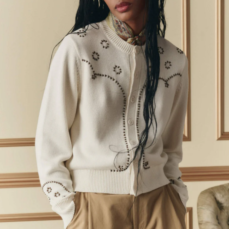 The Great The Studded Cardigan