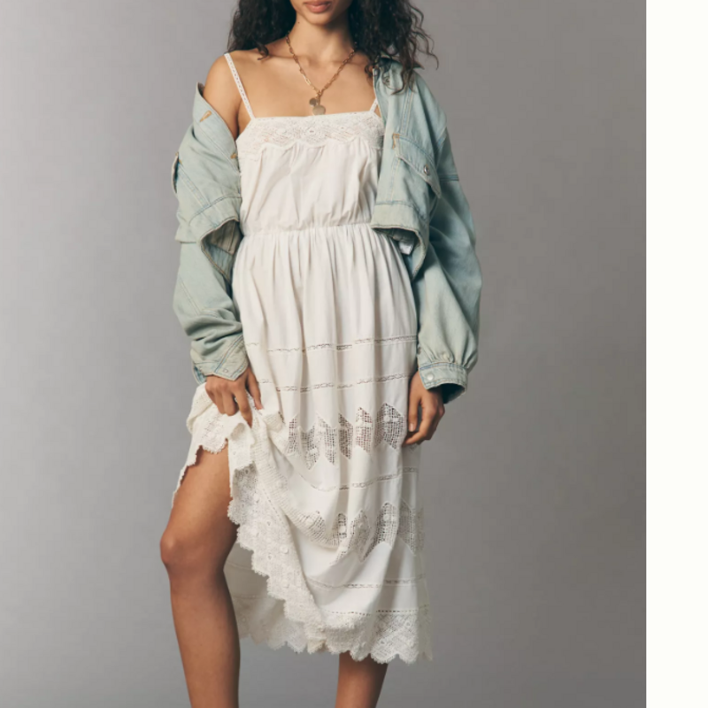 The Great The Rosette Crochet Dress