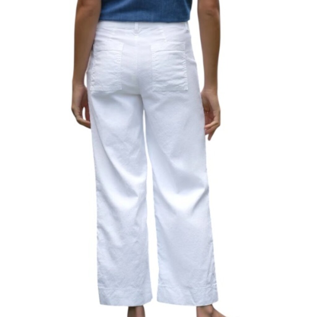 Frank & Eileen Wexford Patch Pocket Pant WHITE PREFORMANCE LINEN