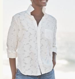 Frank & Eileen Relaxed Button-Up Shirt Textured White Flowers
