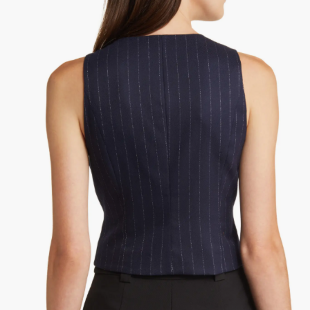 FAVORITE DAUGHTER THE FAVORITE VEST NAVY PINSTRIPE