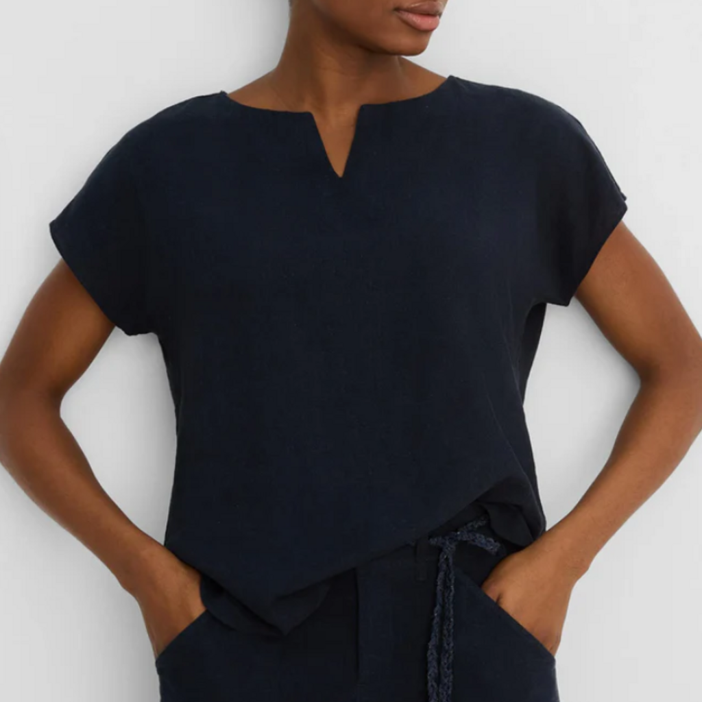 NIC+ZOE Rumba Linen Split Neck Tee