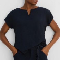 NIC+ZOE Rumba Linen Split Neck Tee