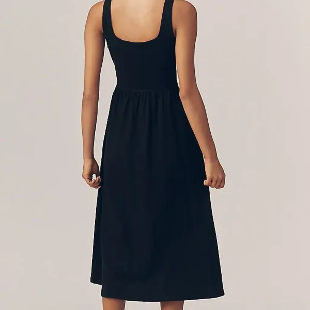 NATION LTD Laurel Midi Dress Jet Black