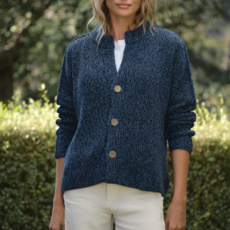 Frank & Eileen Montecito Crew Neck Cardigan Blueberry