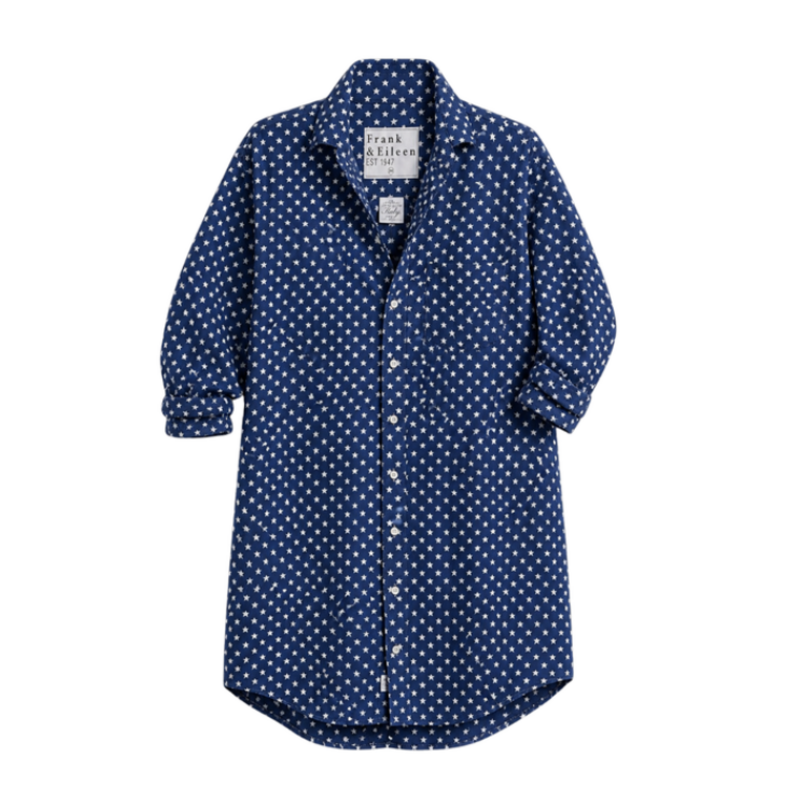 Frank & Eileen MARY NVSW Classic Shirtdress Navy White Stars