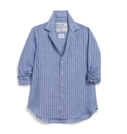 Frank & Eileen EILEEN Relaxed Button-Up Shirt Blue Navy Stripe
