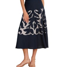 NIC+ZOE Antibes Linen Cut Out Skirt