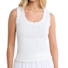 NIC+ZOE Pointelle Rib Ella Tank Paper White