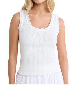 NIC+ZOE Pointelle Rib Ella Tank Paper White