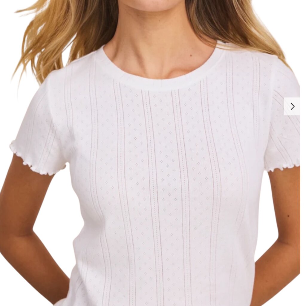 NIC+ZOE Pointelle Rib Georgia Tee Paper White