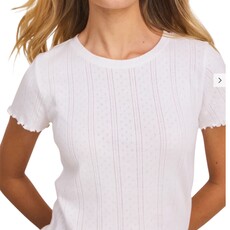 NIC+ZOE Pointelle Rib Georgia Tee Paper White
