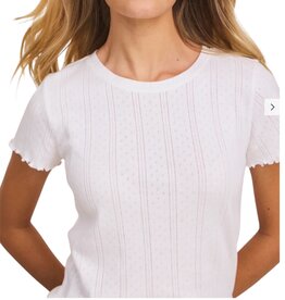 NIC+ZOE Pointelle Rib Georgia Tee Paper White