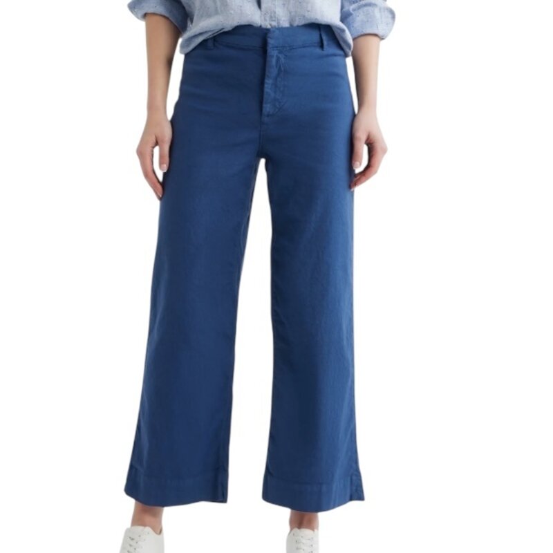 Frank & Eileen WEXFORD Wide-Leg Linen Pant Summer Navy