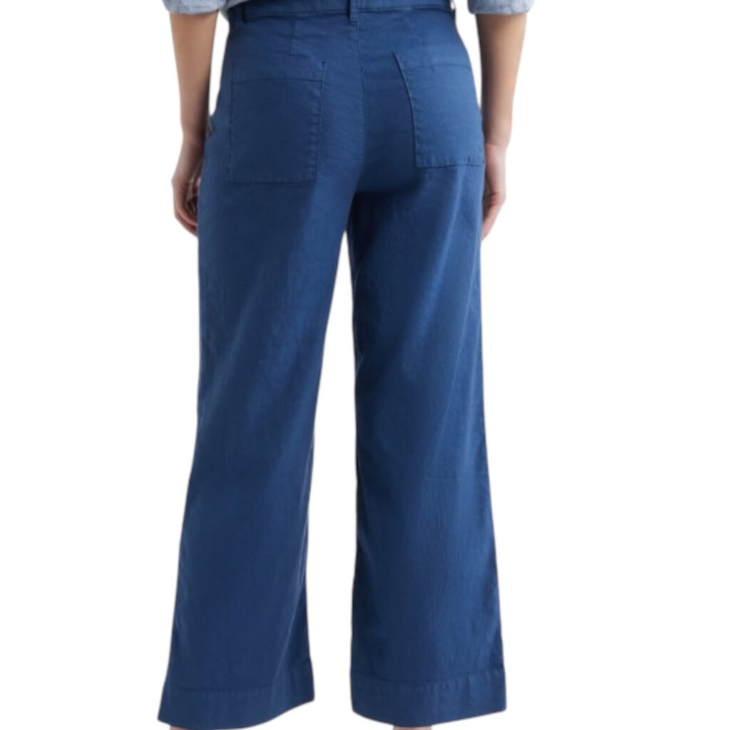 Frank & Eileen WEXFORD Wide-Leg Linen Pant Summer Navy